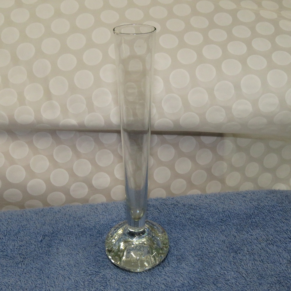 Skinny Glass with Bubble Base Vase